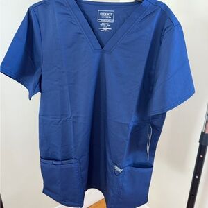 Cherokee Navy Blue V-Neck Short Sleeve Scrub Top